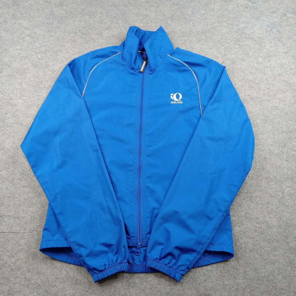 Pearl Izumi Jacket Mens Medium Blue Full Zip Cycling Windbreaker Reflective